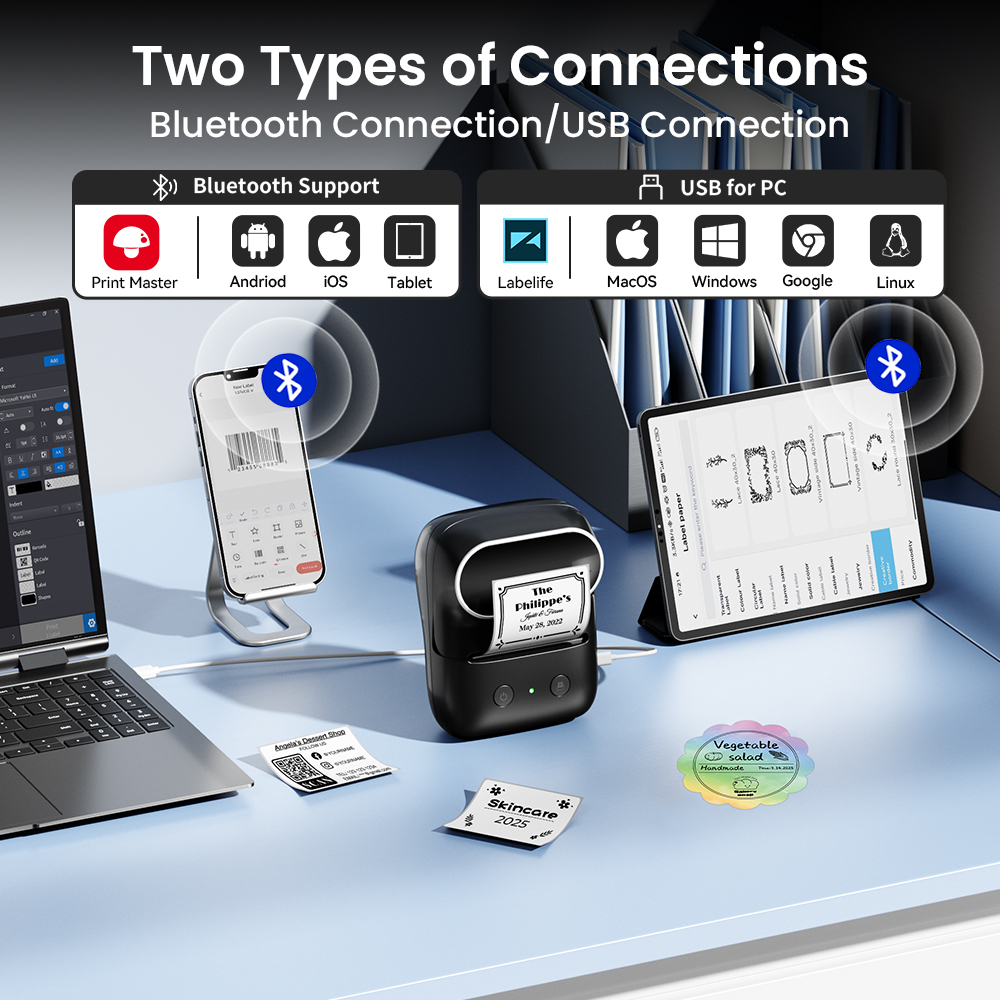 Commercial Printing Types - Phomemo M108 Portable Label Printer Wireless