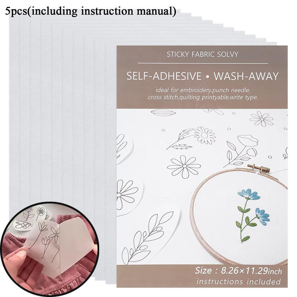 Embroidery Stabilizer Backing - 10/5Pcs Water Soluble Embroidery Stabilizer Self