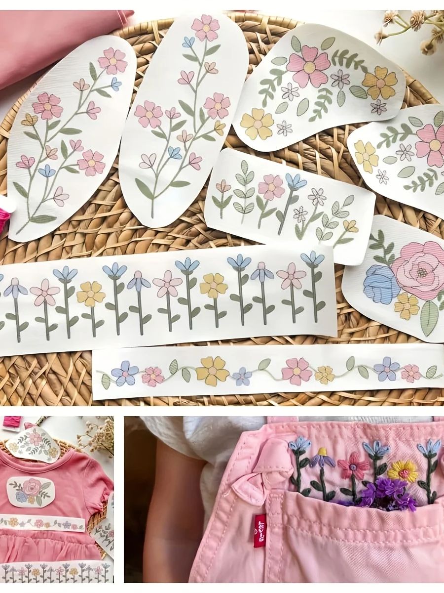 1 Set of 8pcs Colorful Graphic – обзор и цена Embroidery Stabilizer Backing