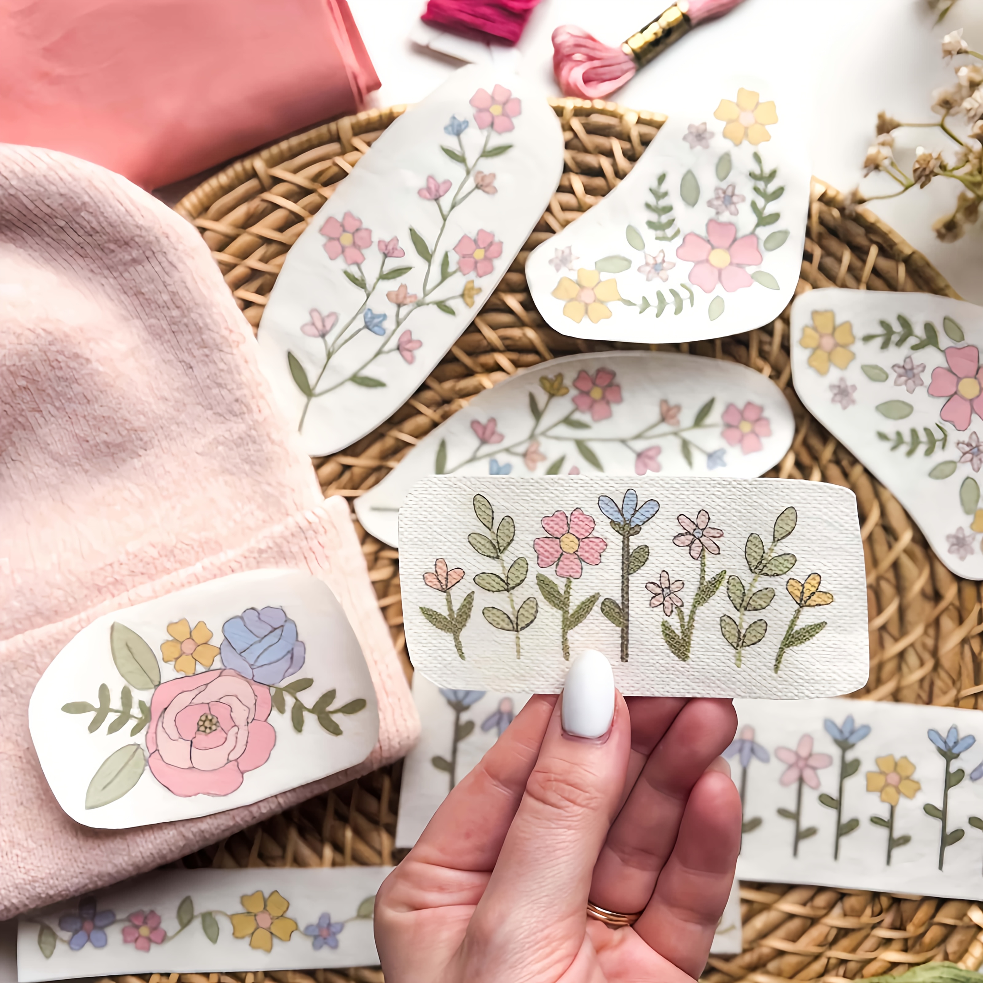 1 Set of 8pcs Colorful Graphic – обзор и цена Embroidery Stabilizer Backing
