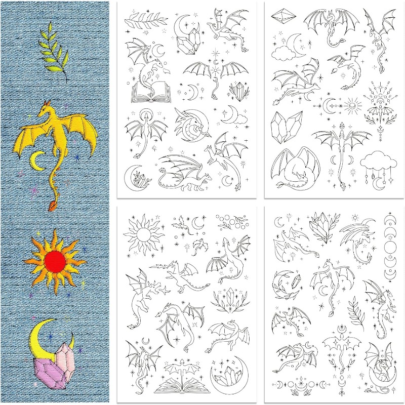 1Set 4Sheets Dragon Water Solu – обзор и цена Embroidery Stabilizer Backing
