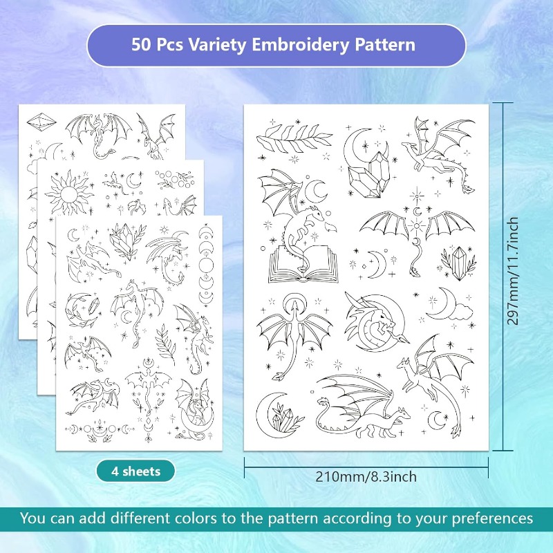 1Set 4Sheets Dragon Water Solu – обзор и цена Embroidery Stabilizer Backing