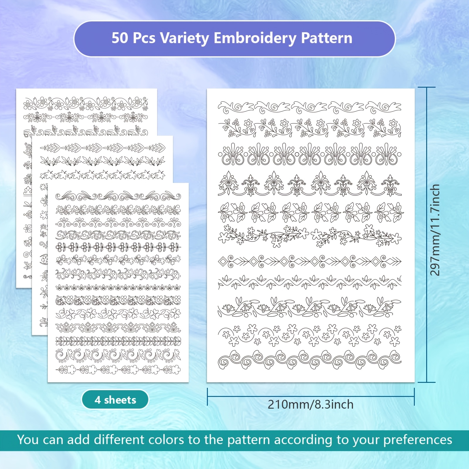 4 Sheets Retro Lace Water Solu – обзор и цена Embroidery Stabilizer Backing