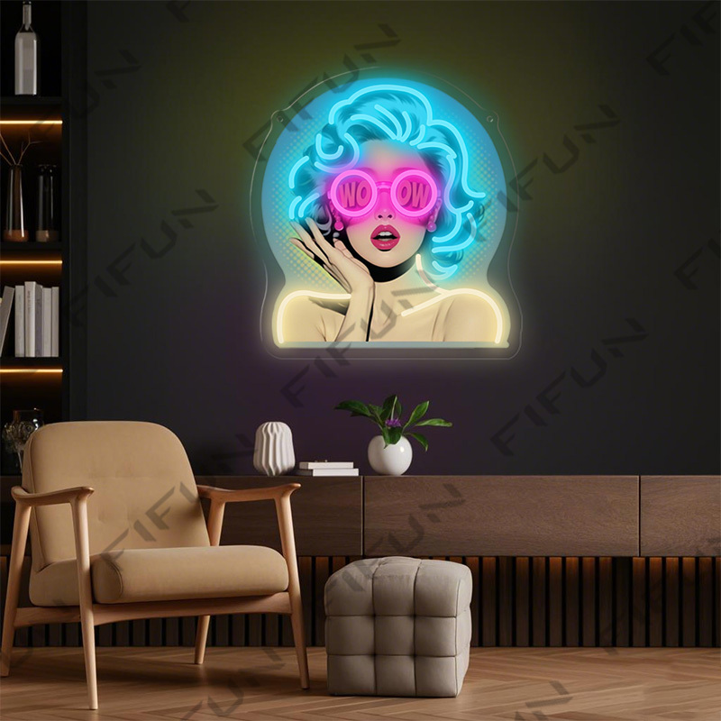 WOW Curl Girl Neon Sign UV Pri – обзор и цена Commercial Uv Printing