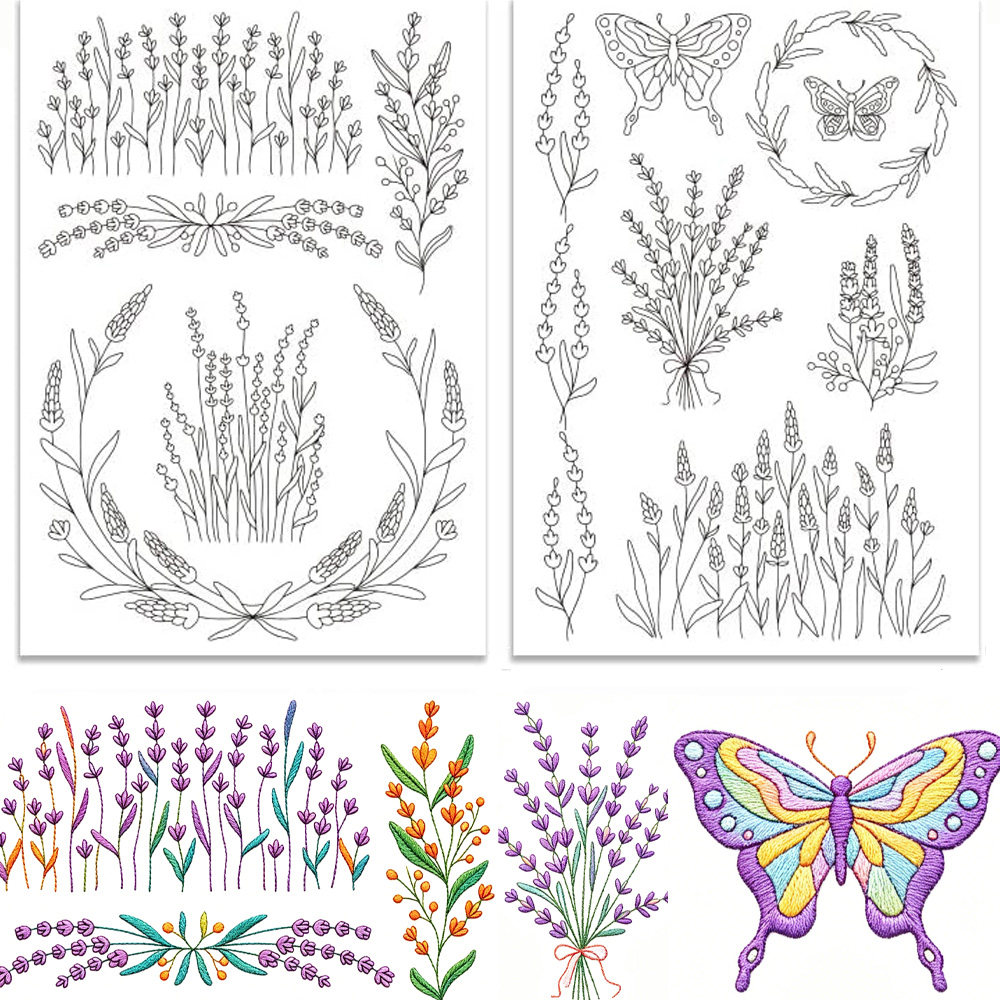 Lavender Flower Butterfly Wate – обзор и цена Embroidery Stabilizer Backing