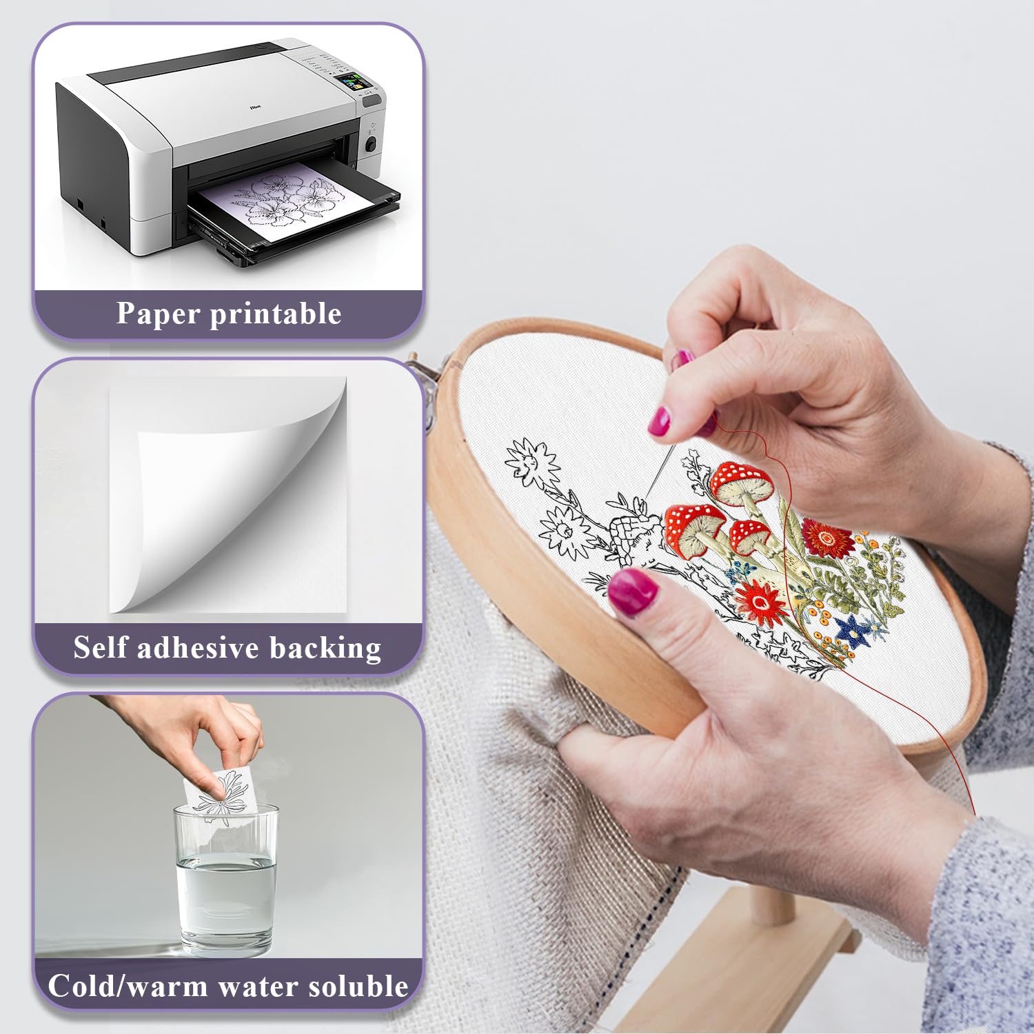 10/5Pcs Water Soluble Embroide – обзор и цена Embroidery Stabilizer Backing