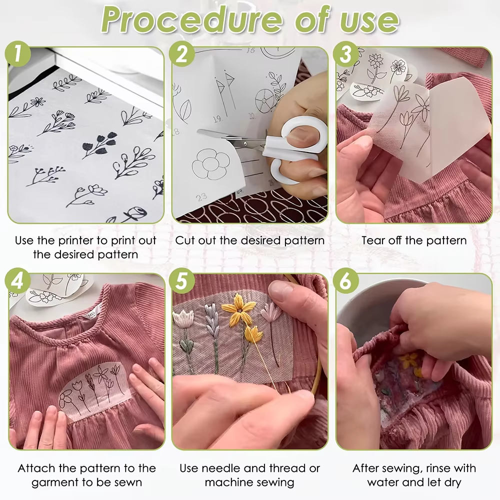 10/5Pcs Water Soluble Embroide – обзор и цена Embroidery Stabilizer Backing